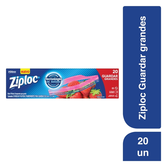 30 Cajas - Ziploc Bolsas P/guardar Grande - 20 Bolsas/caja